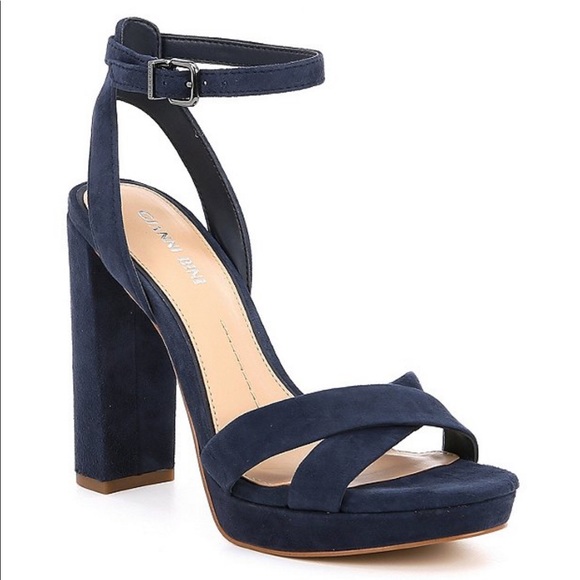 Gianni Bini Suede Navy Blue Sandal *NEW* - Picture 4 of 7